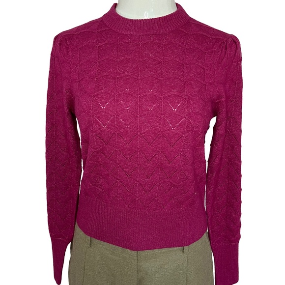 Wool Blend Pointelle Sweater - Picture 4 of 6